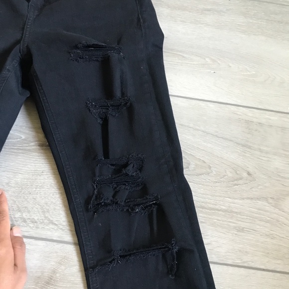 Topshop motto Jaime black distressed jeans skinny - Picture 4 of 8